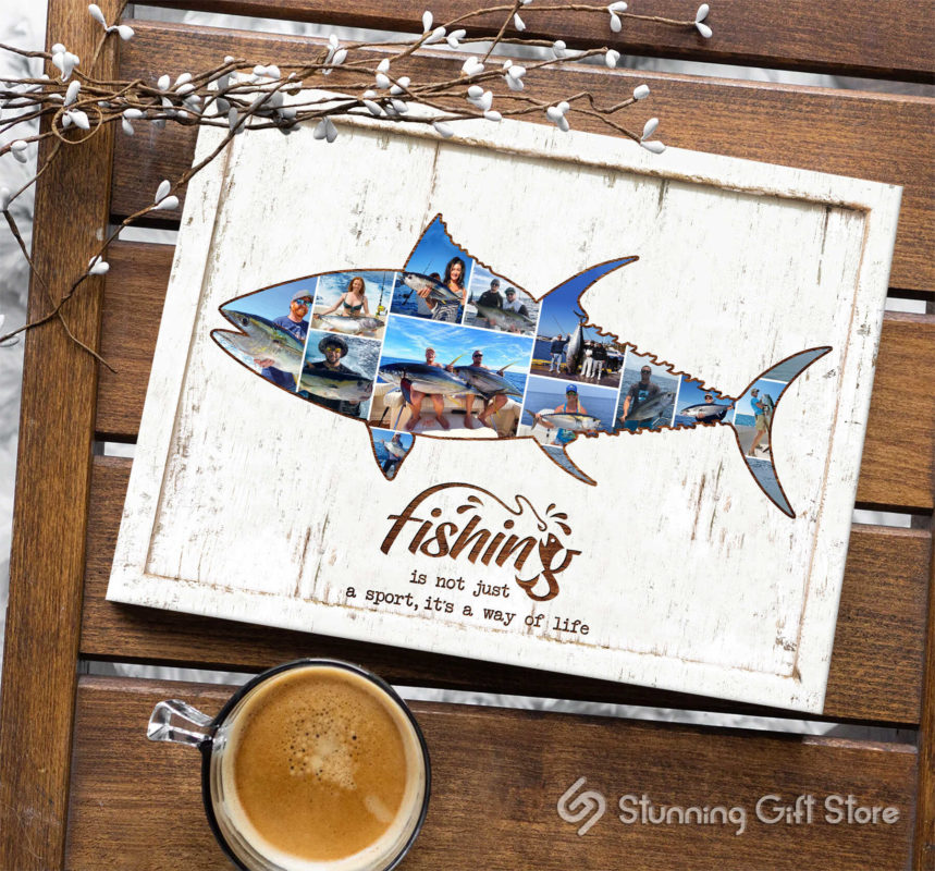 Tuna Fishing Photo Collage Canvas Gift - Personalized Gifts