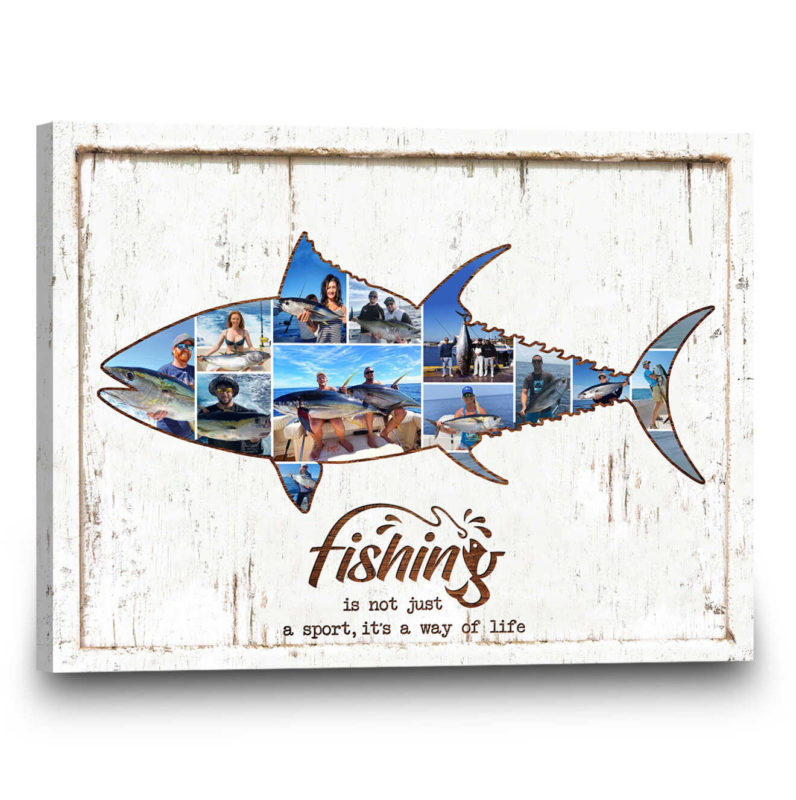 Tuna Fishing Photo Collage Canvas Gift - Personalized Gifts