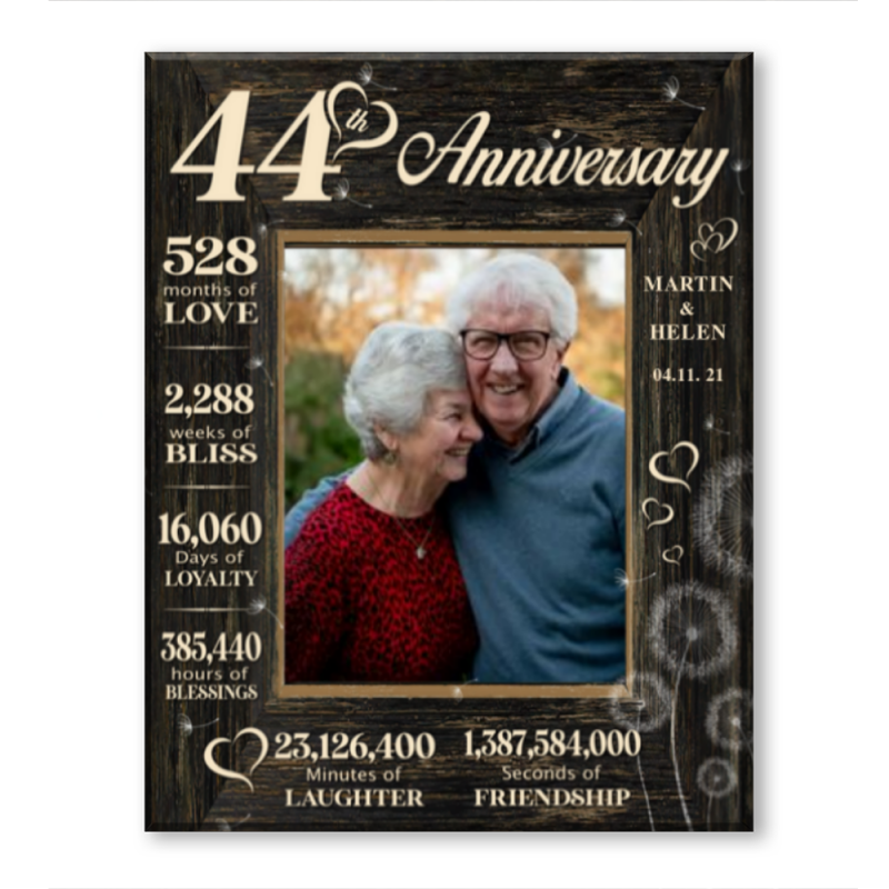 44 Year Wedding Anniversary Gift, 44th Anniversary Gift For Wife, 44 Year Anniversary Gift For Husband