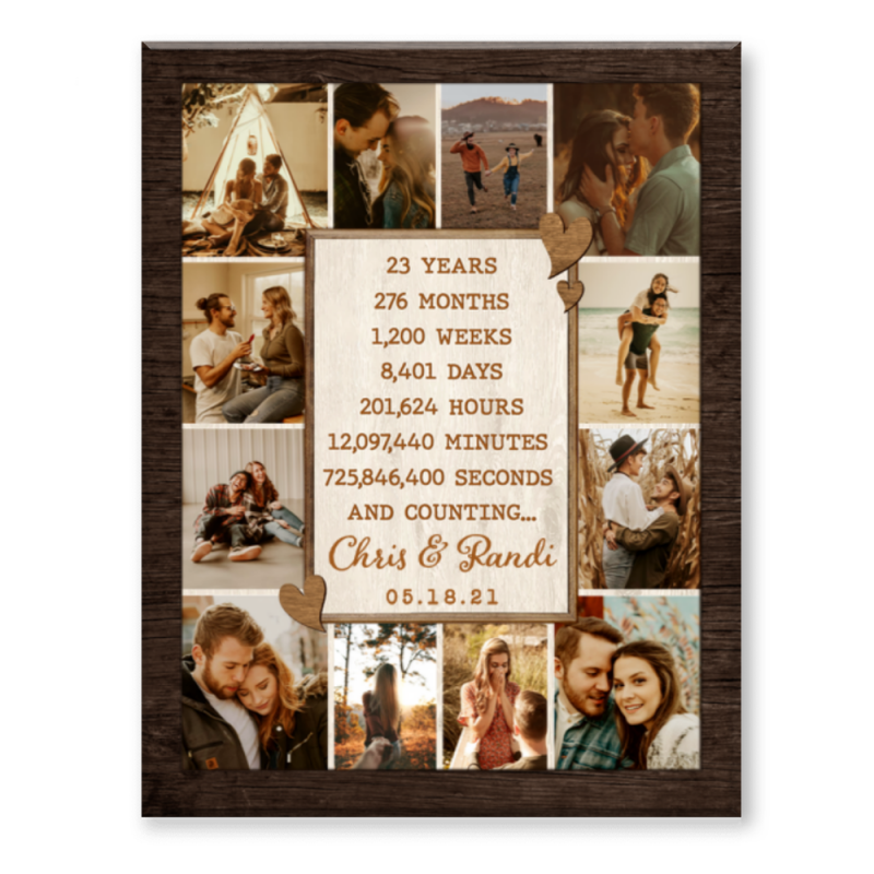 23rd Anniversary Photo Collage Canvas, Custom 23 Year Anniversary Gift