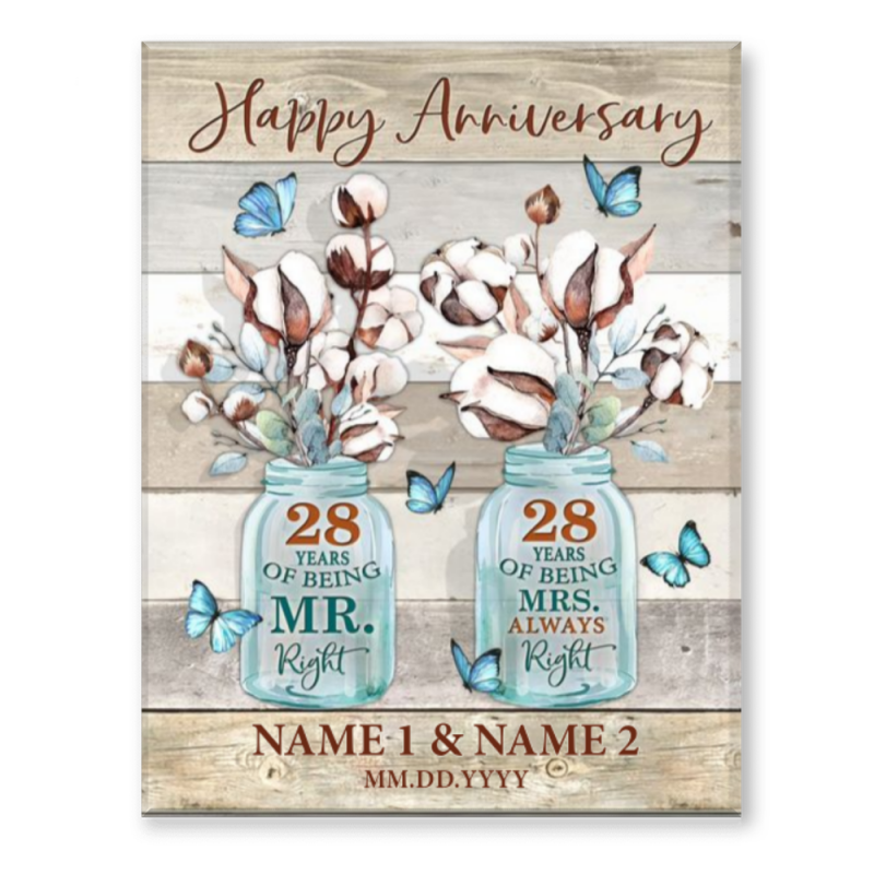 28 Years Of Marriage Gift, Mr and Mrs Gifts, 28th Wedding Anniversary Present