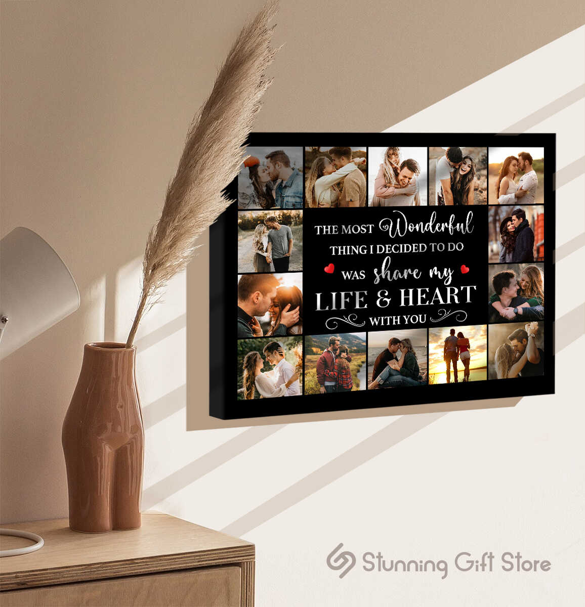 Gift For Couple I Love You The Most Personalized Photo Collage Canvas ...