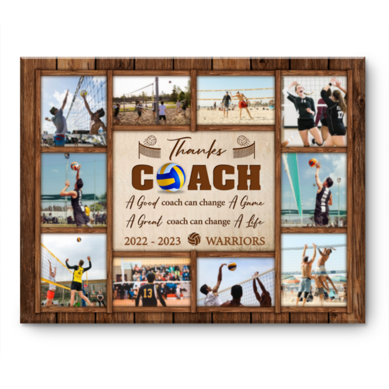 PRINTABLE Custom Volleyball Photo Collage, Coach Gift, Coach Thank You Gift