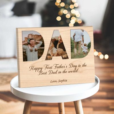 New Dad Gift, First Father's Day Gift, Personalized Dad & Baby Photo Canvas, Custom Photo Keepsake
