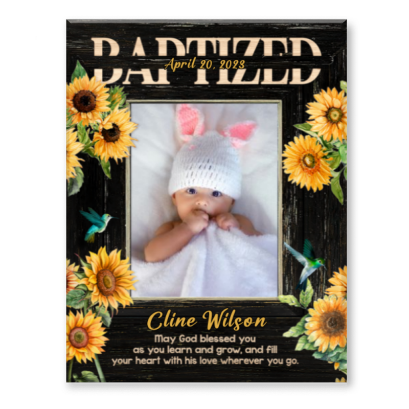 Personalized Blessings Baptism Gift, Customizable Baby Girl Photo, Religious Baby Boy Picture Print, Presents From Godparents