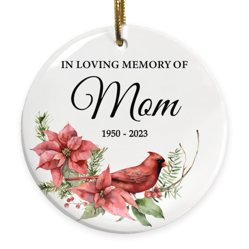 Mom Memorial Gift, In Loving Memory Cardinal Ornament, Mom Memorial Ornament, Remembrance Gift for Loss of Mother