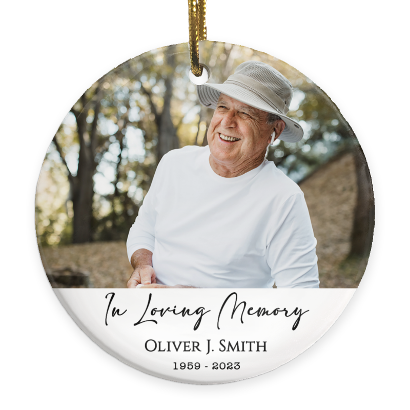 In Loving Memory Christmas Ornament, Memorial Ornament, Photo Christmas Ornament, Custom Gift After Loss