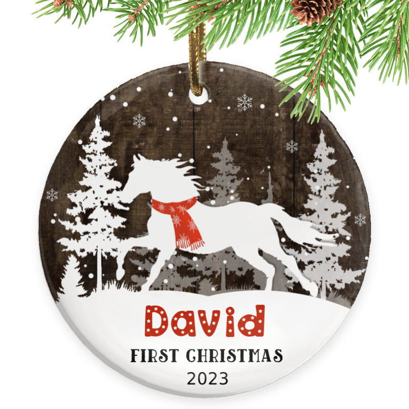 Horse Ornament, Personalized Horse Christmas Ornament, Horse Gift for Equestrian, Farm Girl Gift, Horse Ranch Ornament