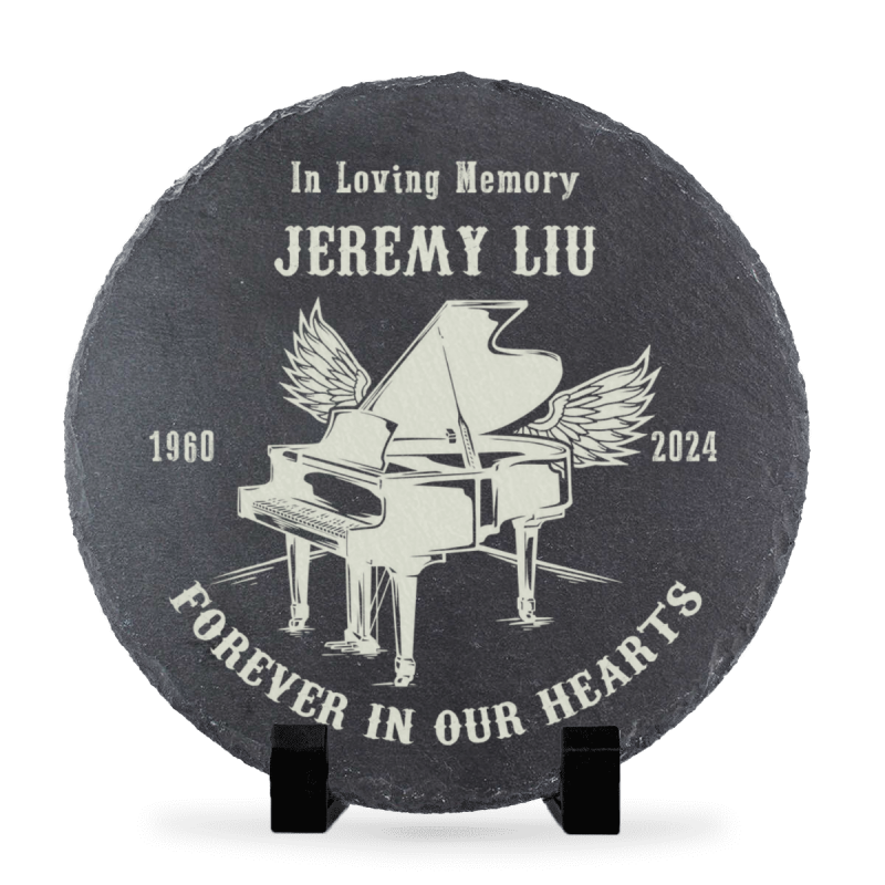 Piano Musician Memorial Garden Stone, Piano Player Loss Gift, Memorial Pianist Personalized Slate