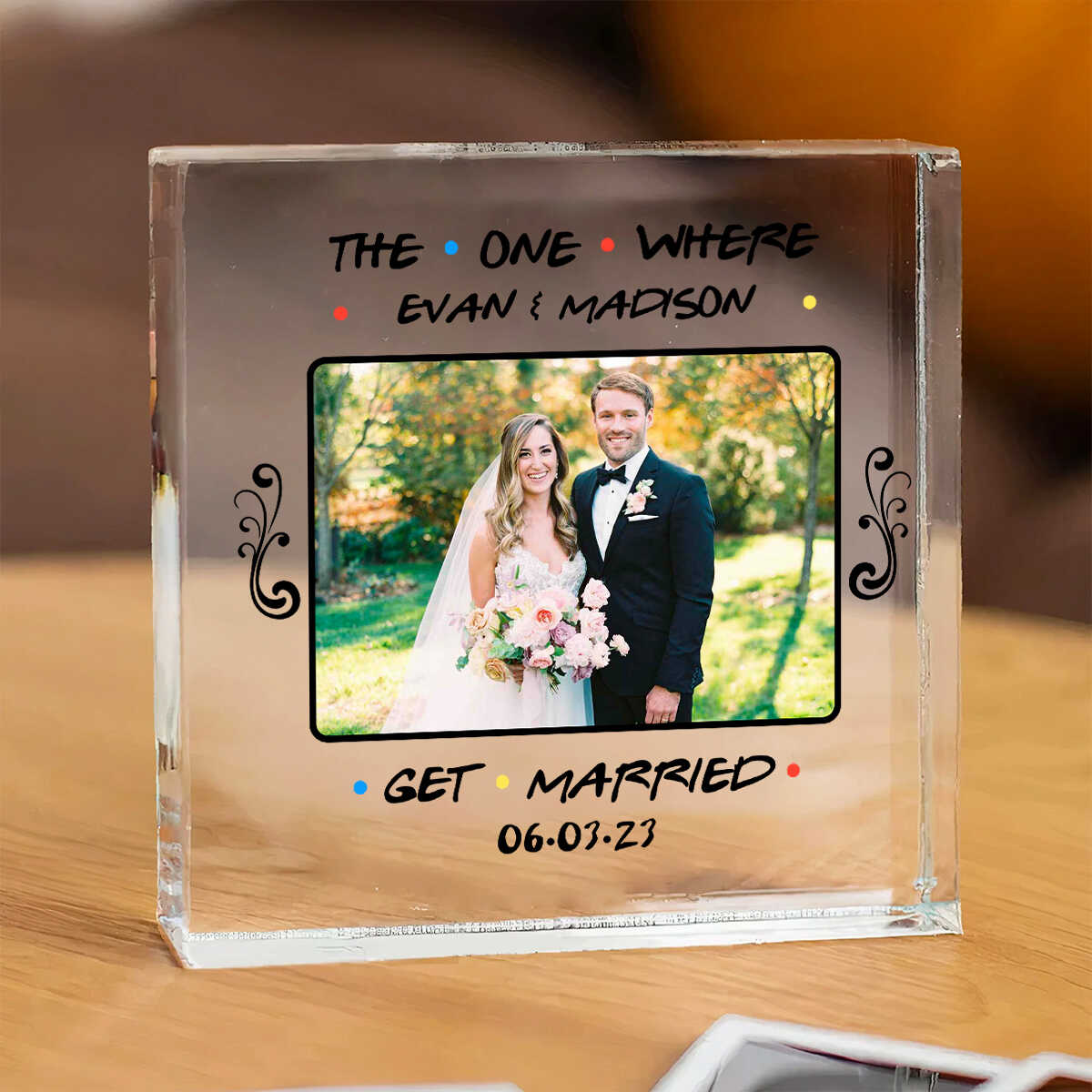 Personalised Engraved Heart Glass Plaque - Wedding Gift For Bride And Groom, Couples Gift
