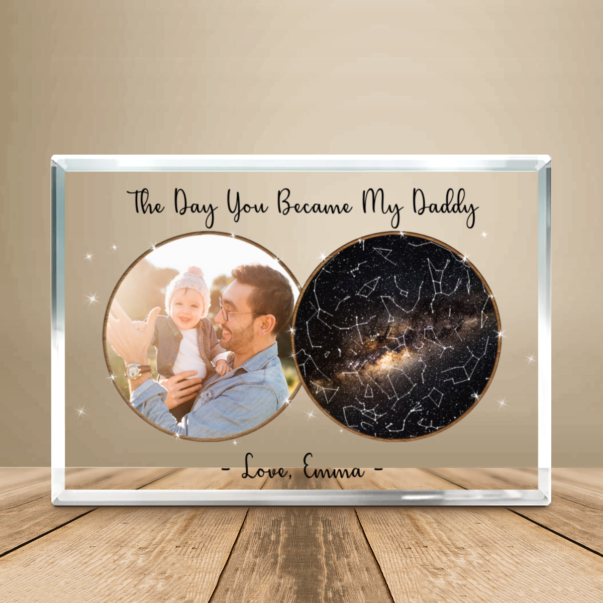 The Day You Became My Daddy Star Map Acrylic Plaque, Fathers Day Gift Ideas For New Dad