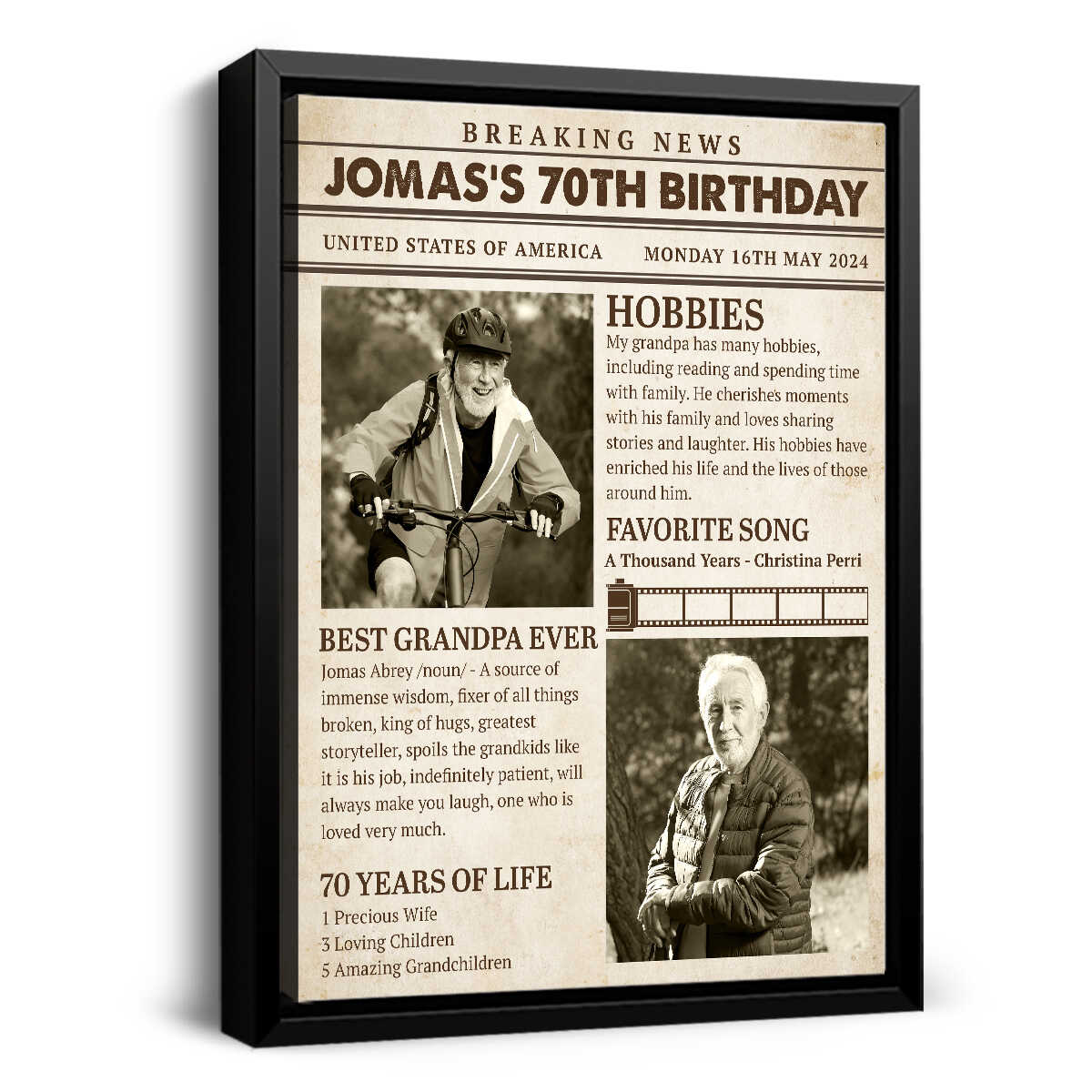 Birthday Newspaper Gifts 