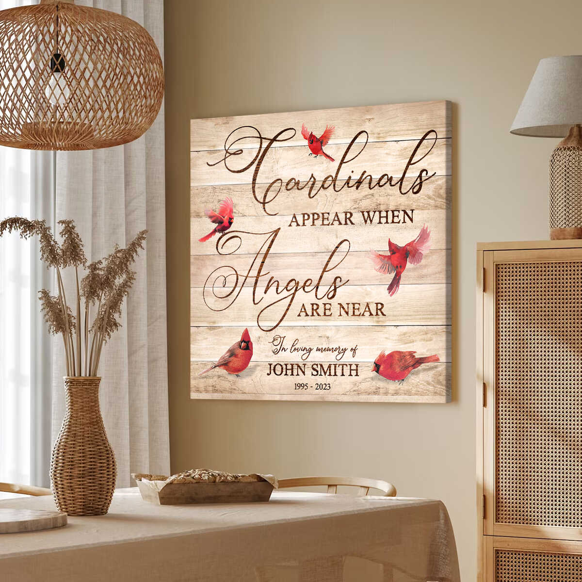 Gedenkbilderrahmen „Cardinals Appear When Angels Are Near“ – 21,6 X 25,4 Cm, Mit Glas