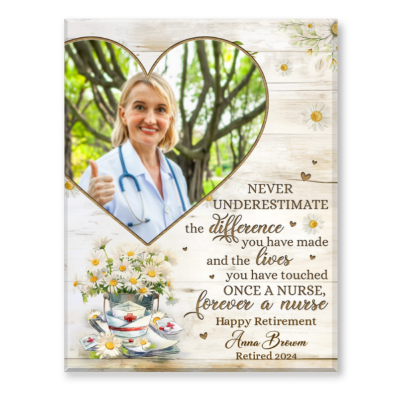 Personalized Nurse Retirement Canvas Print, Retirement Gifts For Nurse Practitioner, Nurses Colleagues Gifts, Nurse Retirement Gifts, Nurse Office Decor