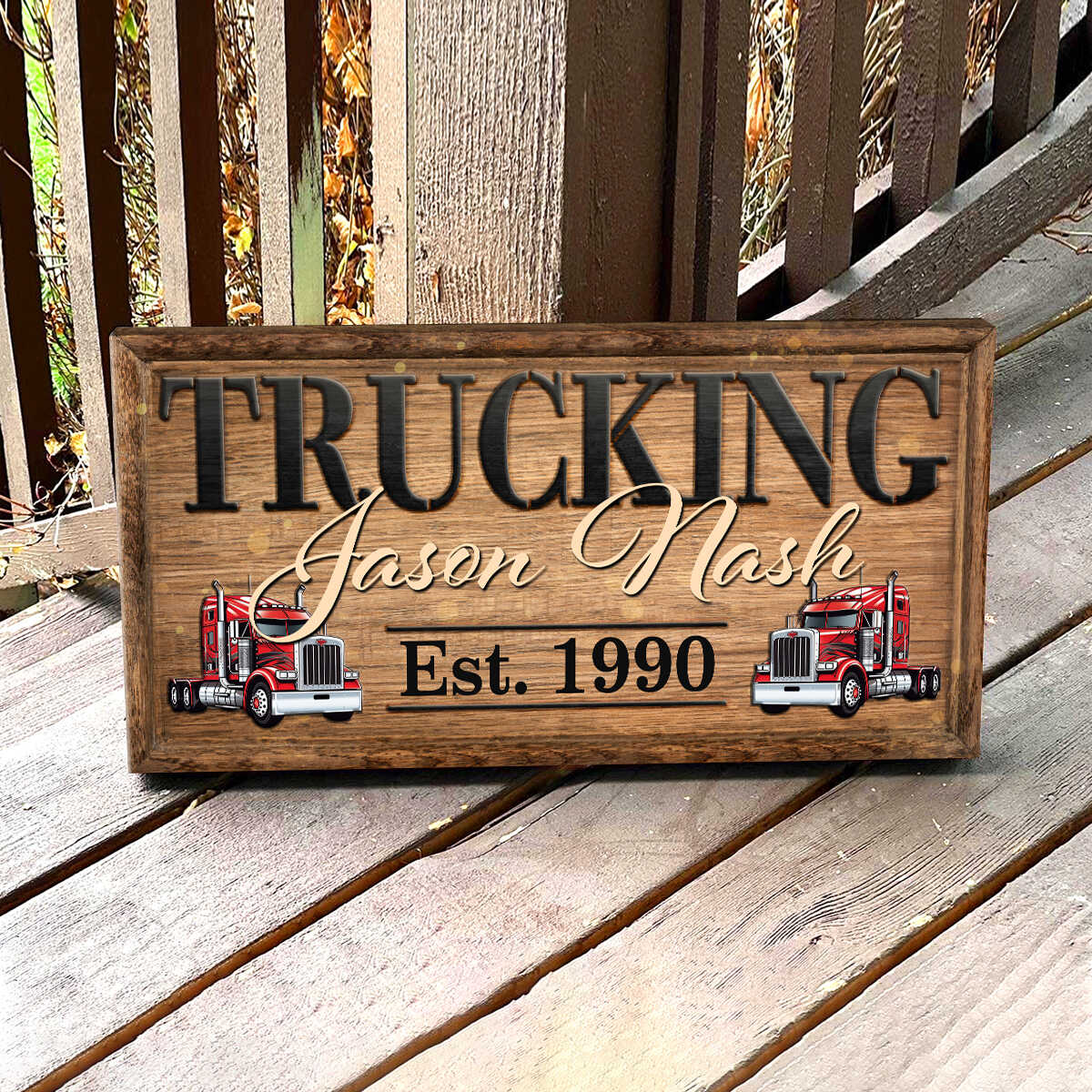 Custom Metal Semi Truck Driver Sign With Led Light, Truck Driver