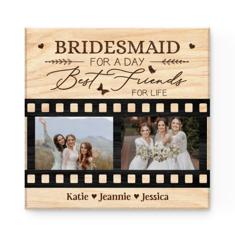 Personalized Bridesmaid Gift, Bridal Party Photo Canvas, Bridesmaid Thank You Gift, Maid of Honor Gift, Wedding Day Gift for Sister