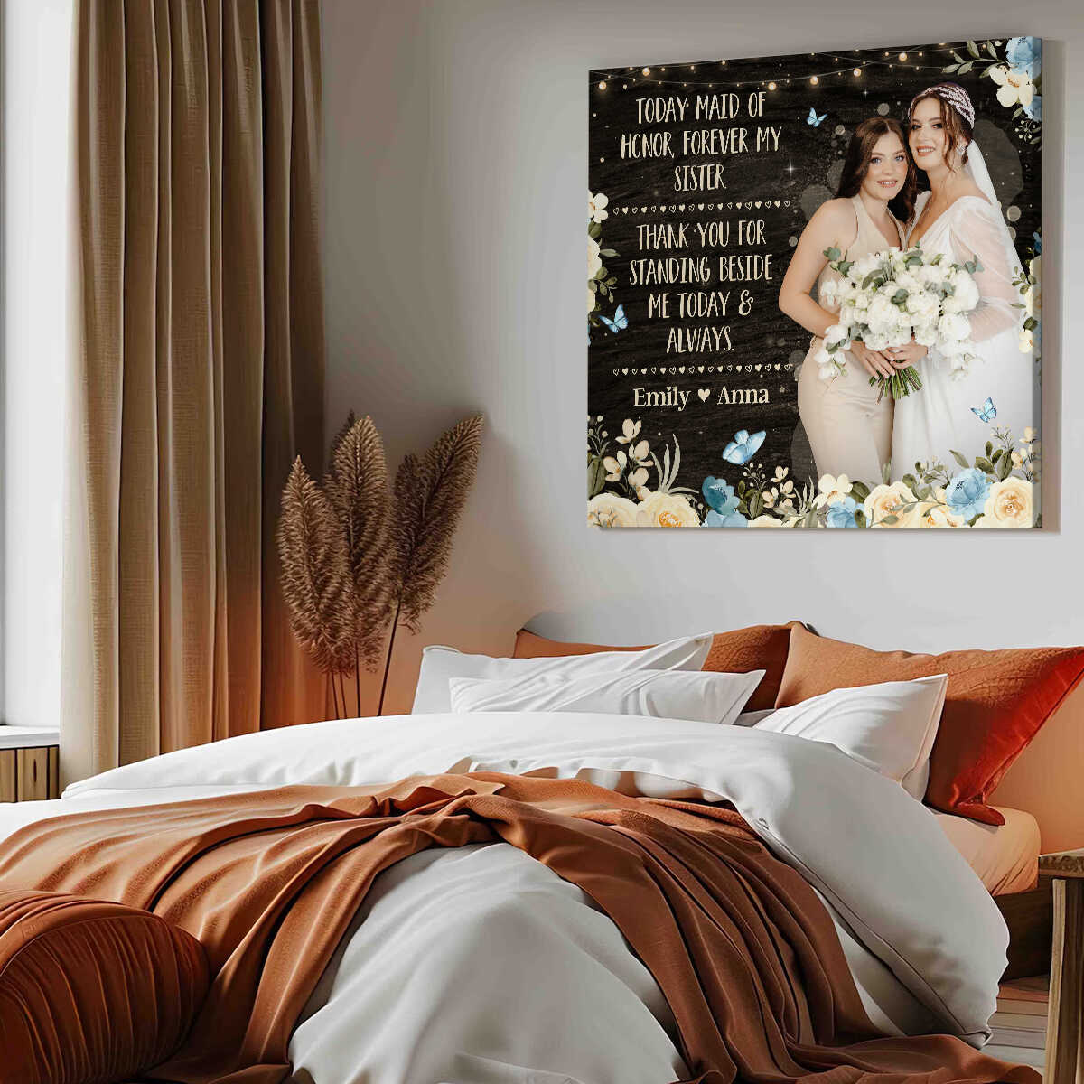 Bridesmaid GIFT Personalized Frame Rustic Country Wedding