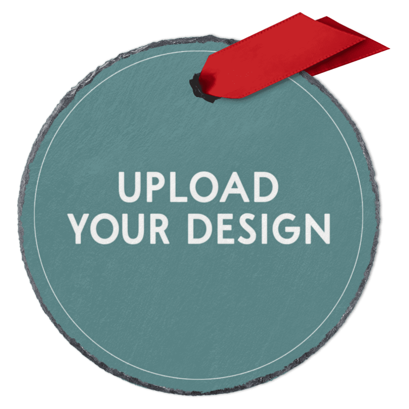 Custom Your Own Design Circle Slate Ornament