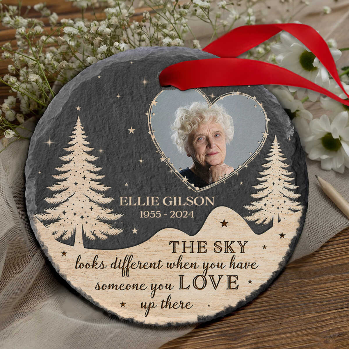 Personalized Christmas Memorial Ornament, Christmas In Heaven