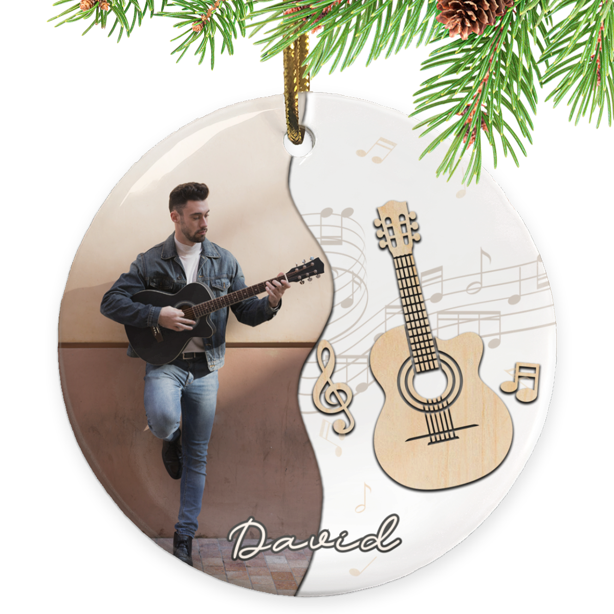 Personalized Guitar Lover Ornament, Custom Guitar Player Photo, Christmas Gift For Guitar Lover, Guitar Lover Keepsake Stunning Gift Store