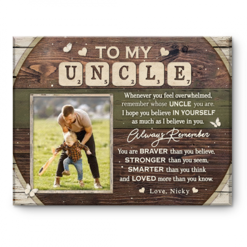 Sentimental Gift For Uncle, Uncle Gift, To My Uncle Canvas, Birthday Gift for Uncle, Personalized Uncle Canvas