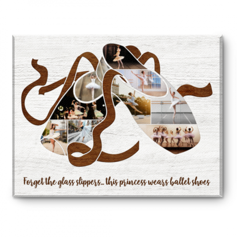 Custom Ballet Shoes Photo Collage Canvas, Ballet Decor Gift, Gift For Dancers, Ballerina Ballet Shoes Wall Art