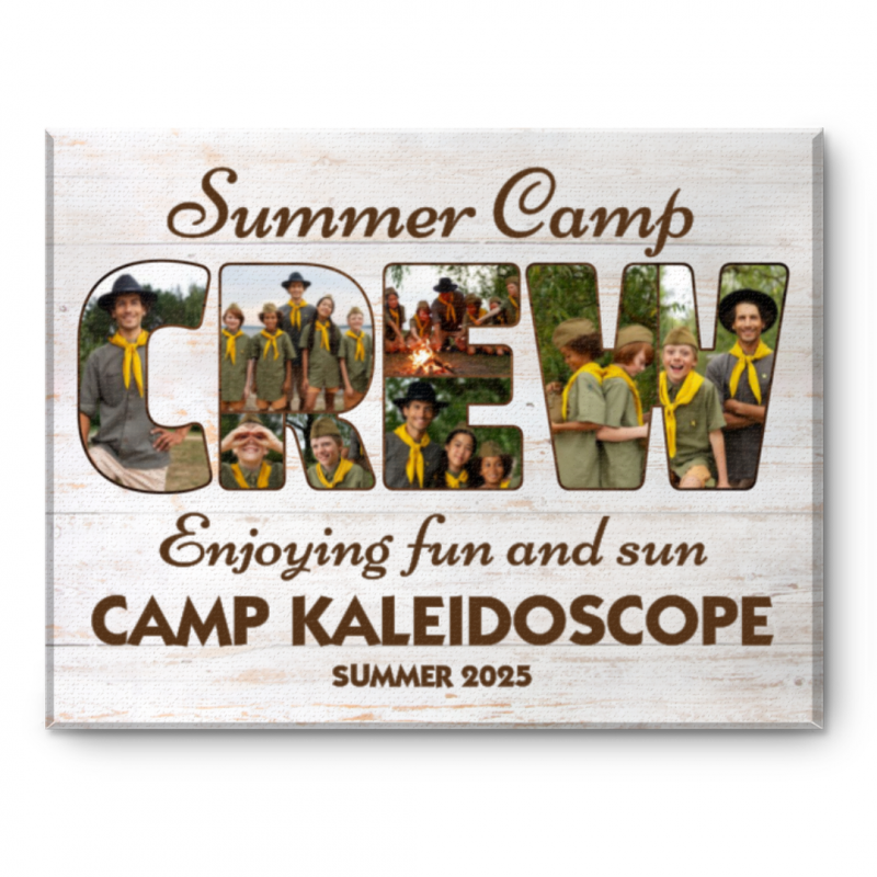 Personalized Camp Crew Photo Canvas, Kids Summer Camp, Camp Memories Gift, Summer Camp Gift