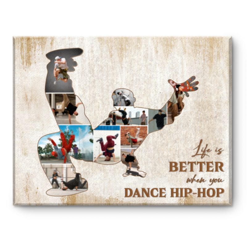 Custom Hip Hop Dancer Canvas, Personalized Gifts for Boys and Dance Teachers, Unique Birthday Presents, Photo Collage Gifts for Dancers