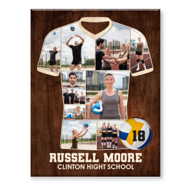 Personalized Volleyball Jersey Canvas, Custom Volleyball Jersey Photo Collage, Volleyball Player Gift, Volleyball Gift, Coach Gift