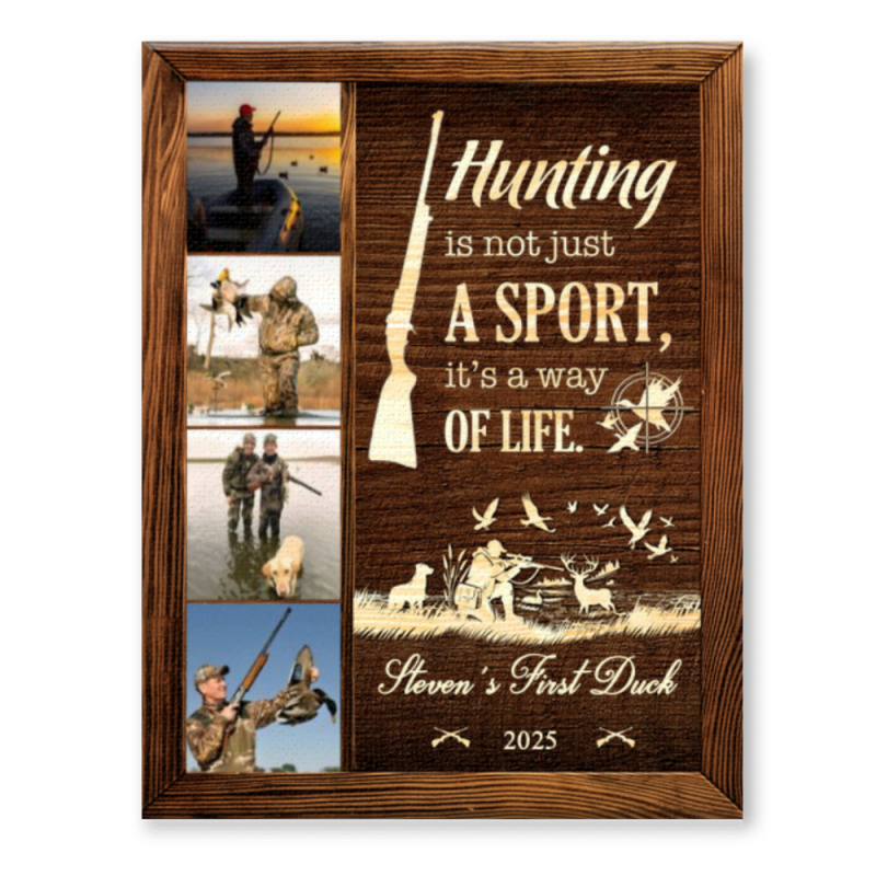 Personalized Duck Hunting Photo Collage Canvas Wall Art, Gifts for Duck Hunters, Hunting Friend Gifts, Gift For Hunting Lovers, Gift for Him, Gifts for Hunters
