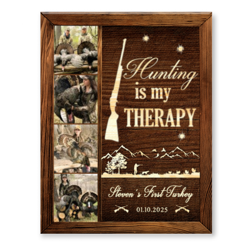 Personalized Turkey Hunting Photo Collage Canvas, Gifts for Turkey Hunters, Hunting Friend Gifts, Gift For Hunting Lovers, Gift for Him, First Turkey Photo