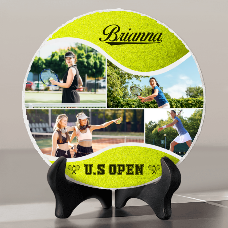 Custom Tennis Ceramic Tile, Personalized Tennis Coach Gifts, Tennis Gift for Women, Tennis Club Gift, Senior Sports Gifts