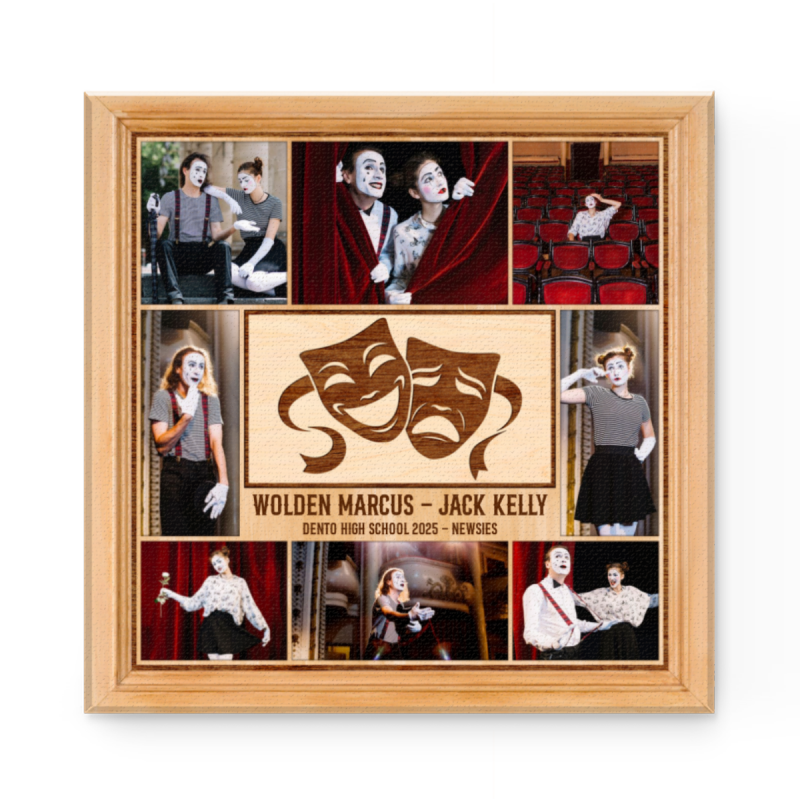 Personalized Actor Photo Collage Canvas, Custom Drama Teacher Canvas, Custom Actress Gift, Custom Theater Actor Couple Gifts