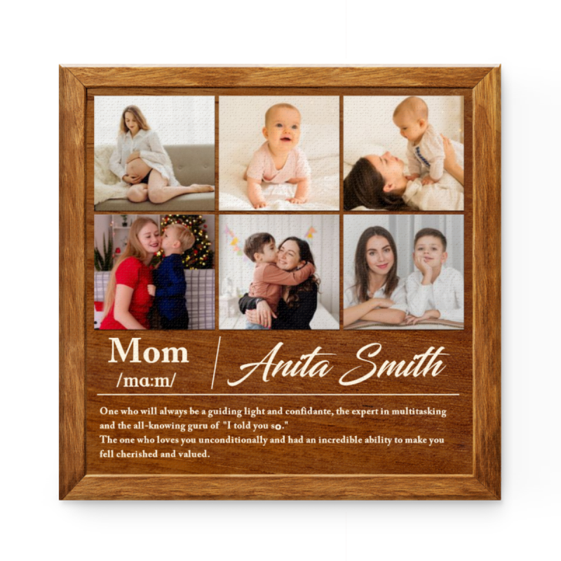 Custom Mom Definition Canvas Print, Mother's Day Photo Gift From Daughter, Personalized Mother Definition Gift