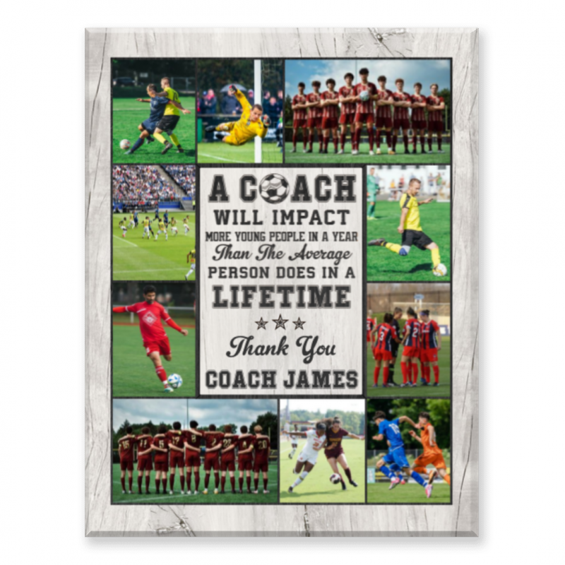 Soccer Coach Thank You Gift, Soccer Coach Photo Collage Canvas Wall Art