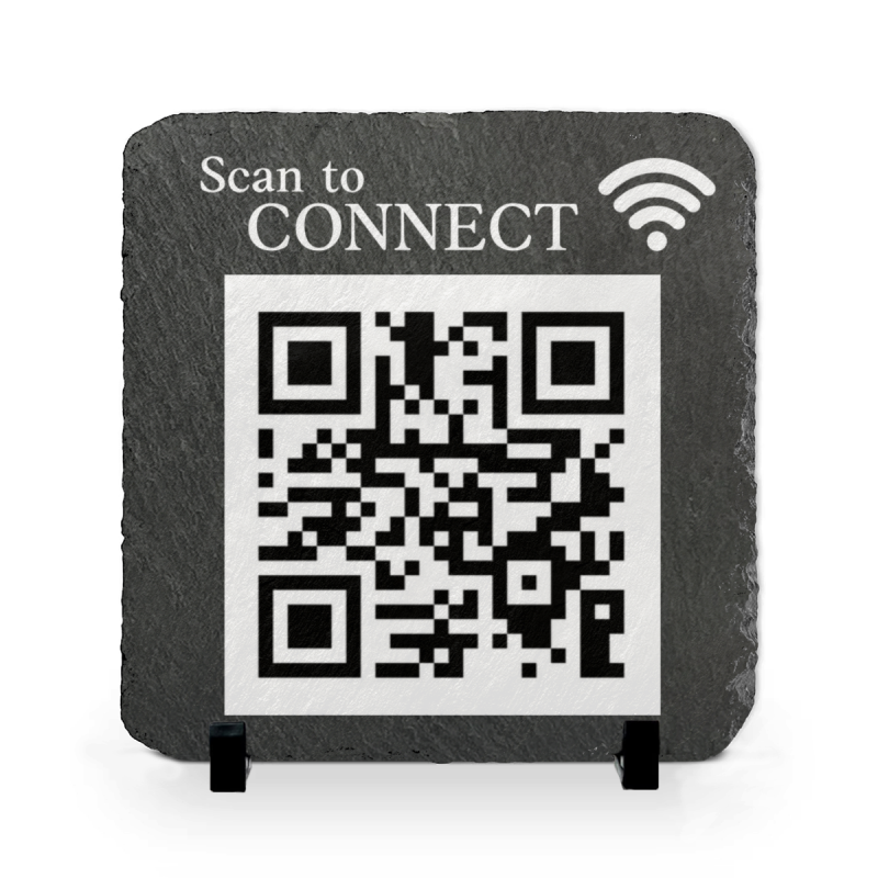 Custom made QR Code Wifi Sign, Menu Sign, Wifi network sign, Personalized Wi-Fi Sign on Stone