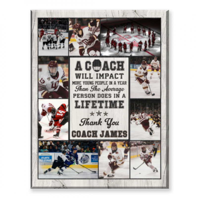 Hockey Coach Gift, Personalized Gift for Hockey Coach from Hockey Team Players, Field Hockey Coach Gift, Custom Ice Hockey Coach Photo Gift