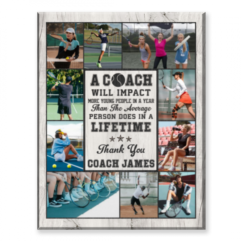 Personalized Tennis Photo Collage Gift, Tennis Gift, Tennis Coach Gift