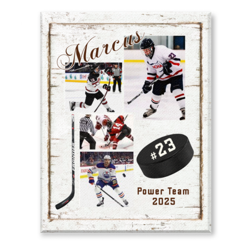 Personalized Hockey Photo Canvas Wall Art, Hockey Gift, Gift For Hockey Player, Gifts For Hockey Team