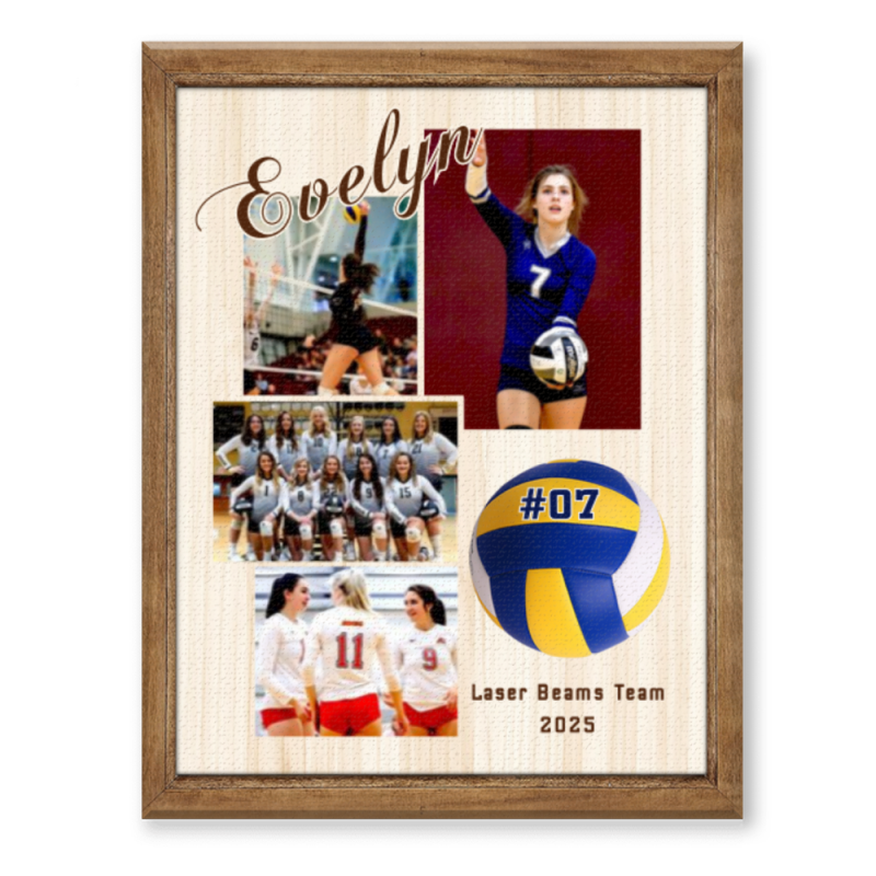 Custom Volleyball Gift, Gift For Volleyball Player, Gifts For Volleyball Team, Personalized Volleyball Photo Canvas Wall Art
