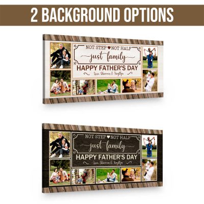 Stepped Up Dad Personalized Canvas, Stepdad Wedding Gift, Stepdad Gift Idea, Christmas Gift for Stepdad, Father's Day Gift For Stepdad