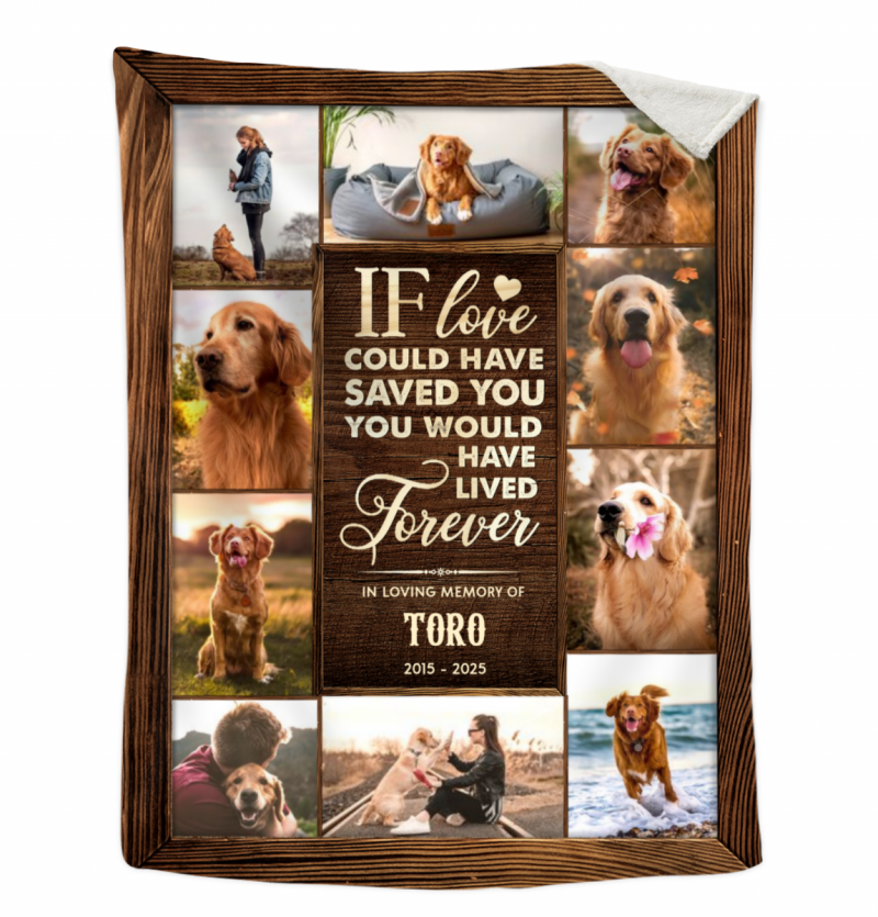 If Love Could Have Saved You Personalized Pet Photo Collage Blanket, Pet Photo Collage Gift, Pet Memorial Gift, Personalized Pet Memorial Blanket