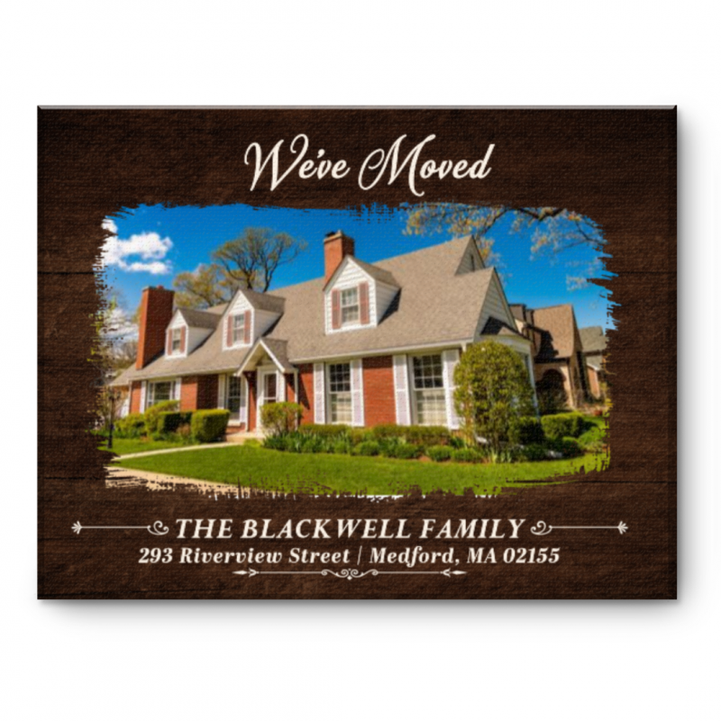 Change of Address Photo Canvas, Personalized Moving Announcement Gift, New Home Gifts, Custom Just Moved Canvas