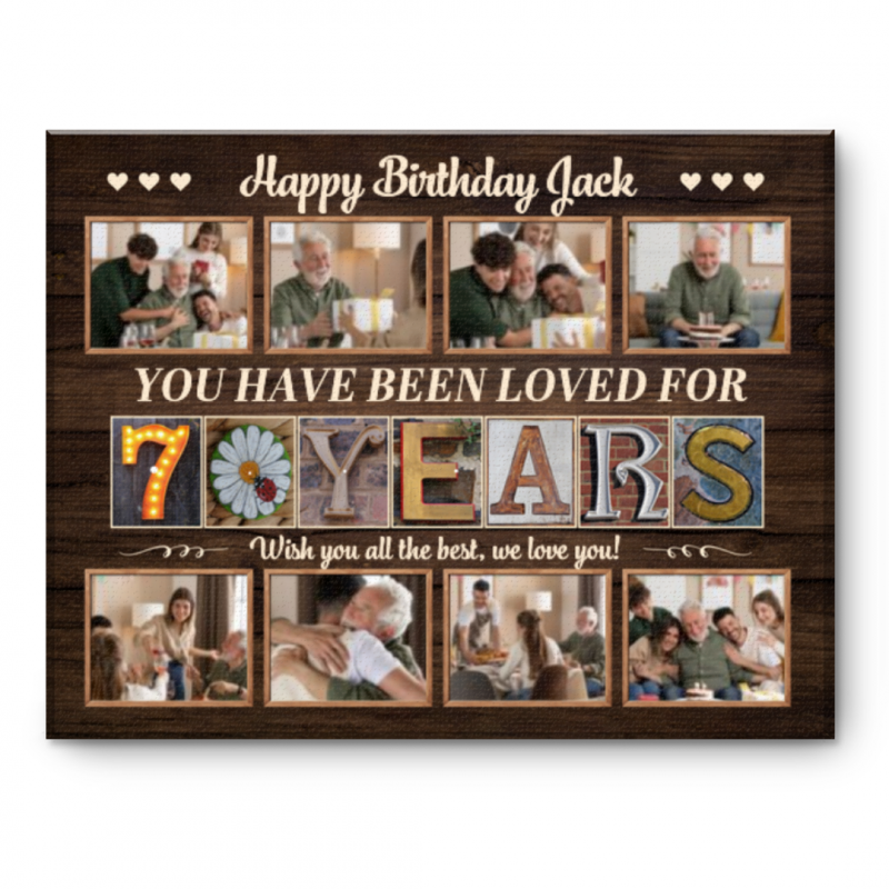 Personalized 70 Years Birthday Gift, Custom 70th Birthday Photo Collage, Keepsake Gift For 70th birthday, Unique 70th Birthday Gift Idea