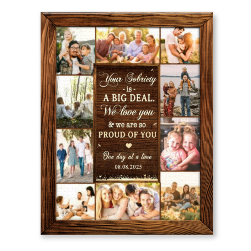 Sobriety Gift for Dad, Sobriety Gift for Father, Men's Sobriety Gift, Alcoholics Anonymous Gift, Sober Anniversary Gift, Personalized Sobriety Gift Photo Collage
