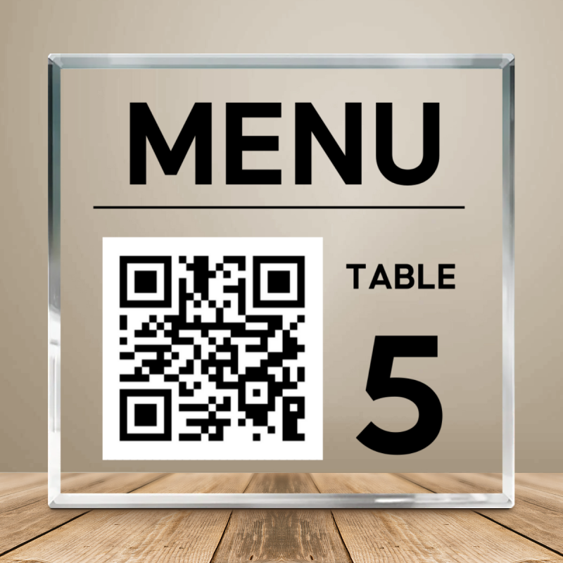 Custom QR Code Menu Acrylic Plaque – Scan to Order Tags for Bar, Restaurant, and Clubs