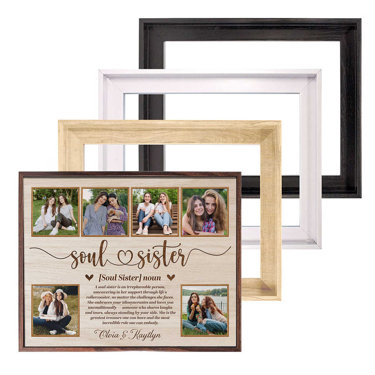 Personalized Soul Sister Canvas, Friendship Keepsake for Best