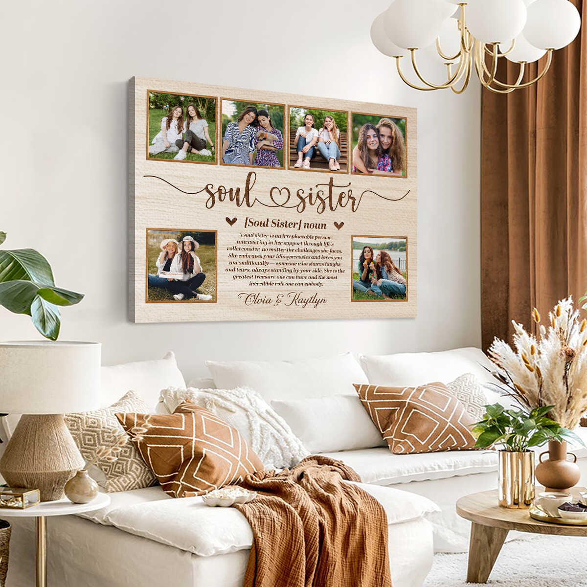 Personalized Soul Sister Canvas, Friendship Keepsake for Best