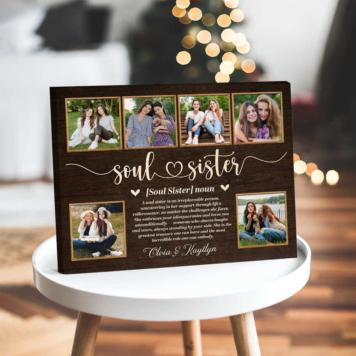 Personalized Soul Sister Canvas, Friendship Keepsake for Best