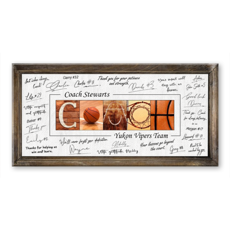 Basketball Coach Team Signature Canvas, Basketball Coach Team Gift, Basketball Coach Gift, Best Coach Gift, Coach GuestBook